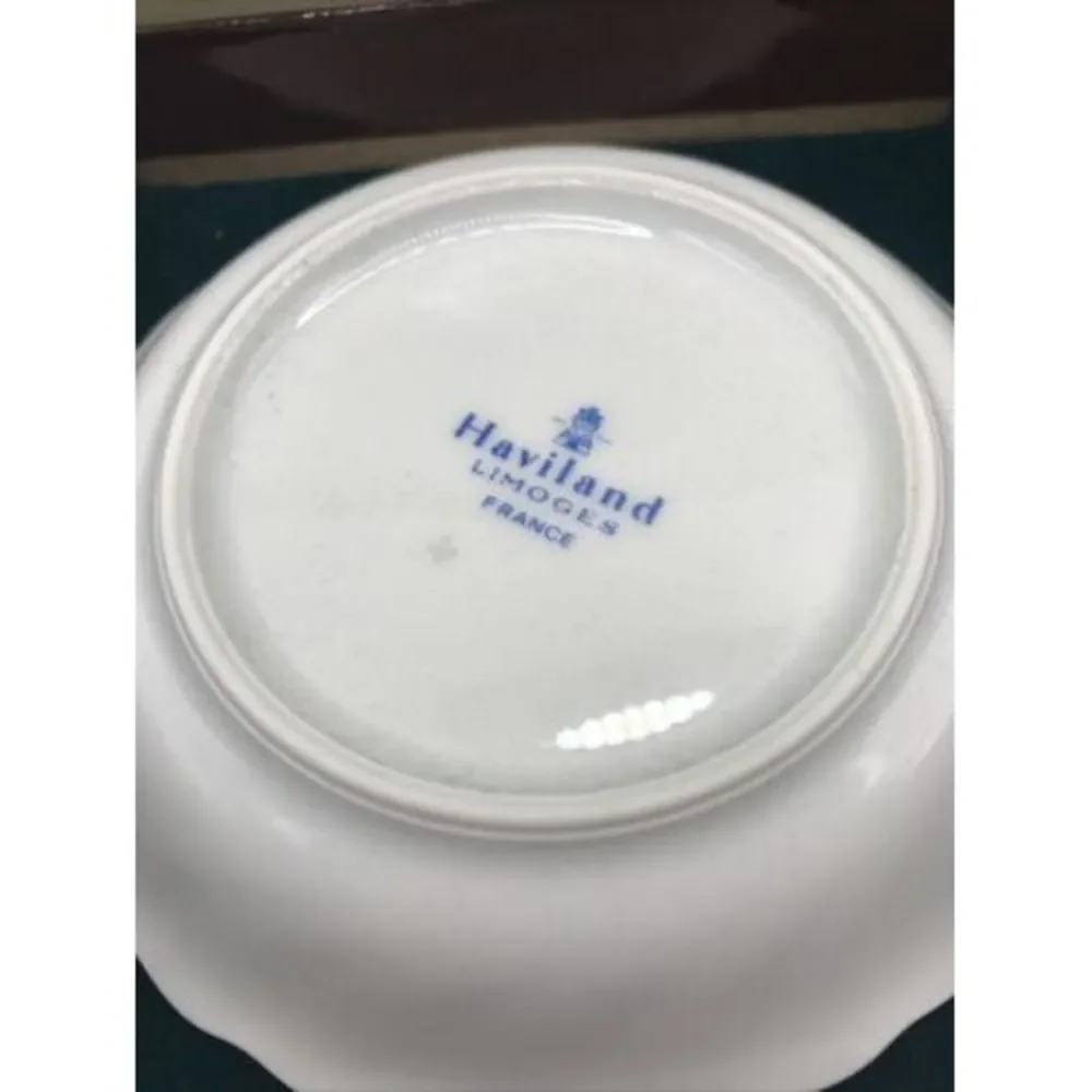 2 Haviland Limoges Coasters - Presentation Box Pink Blue‎ Floral